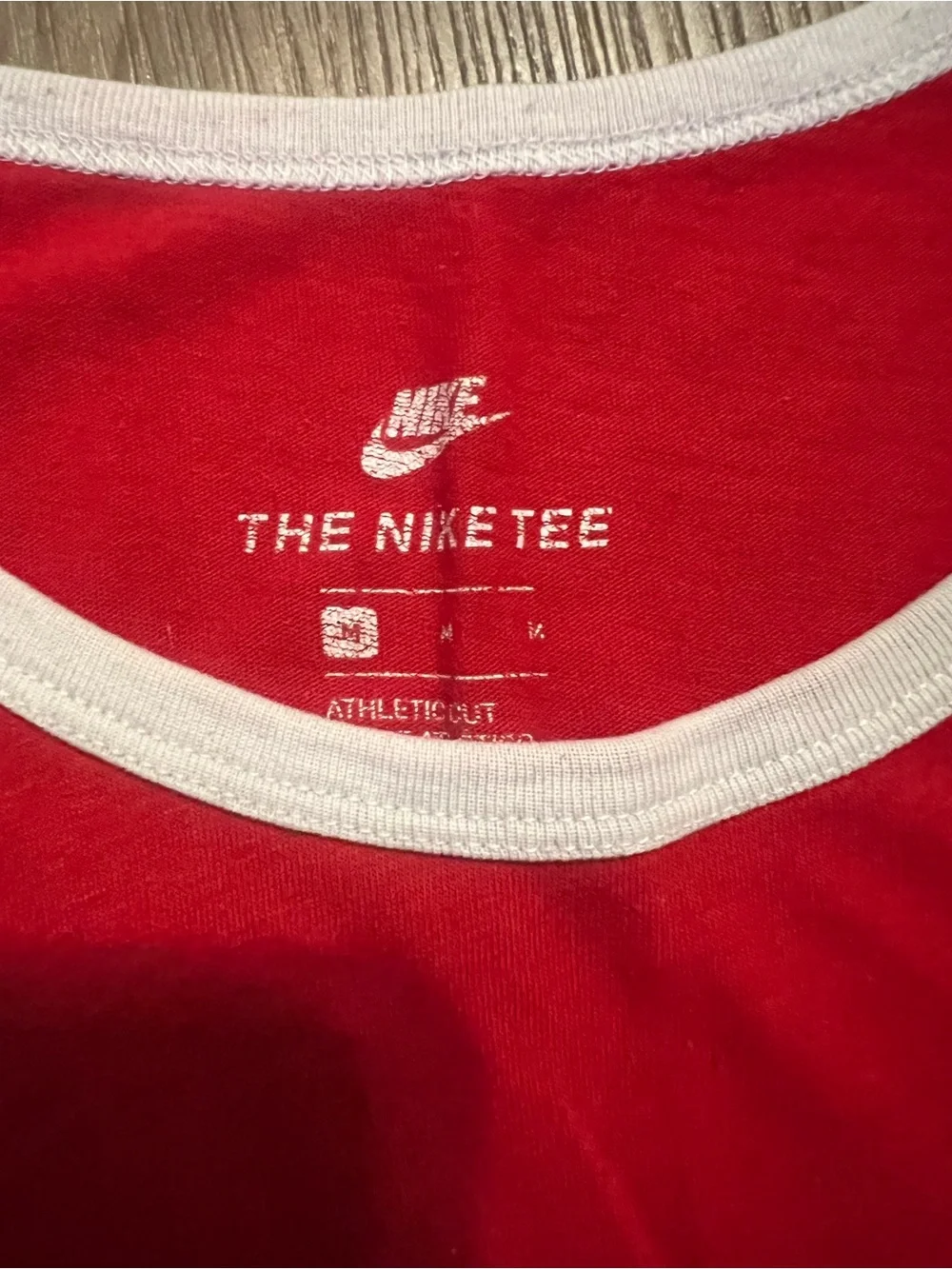 Vintage Nike Red Mens Sleeveless Tank Top with Black Logo Sz med